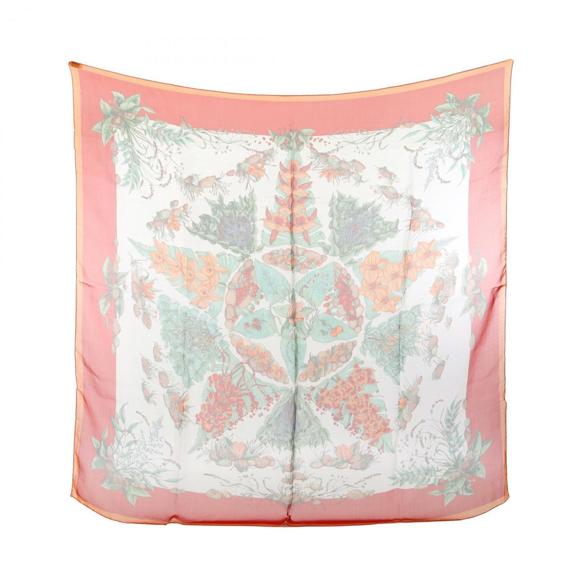 Hermes Authentic Red Silk Scarf